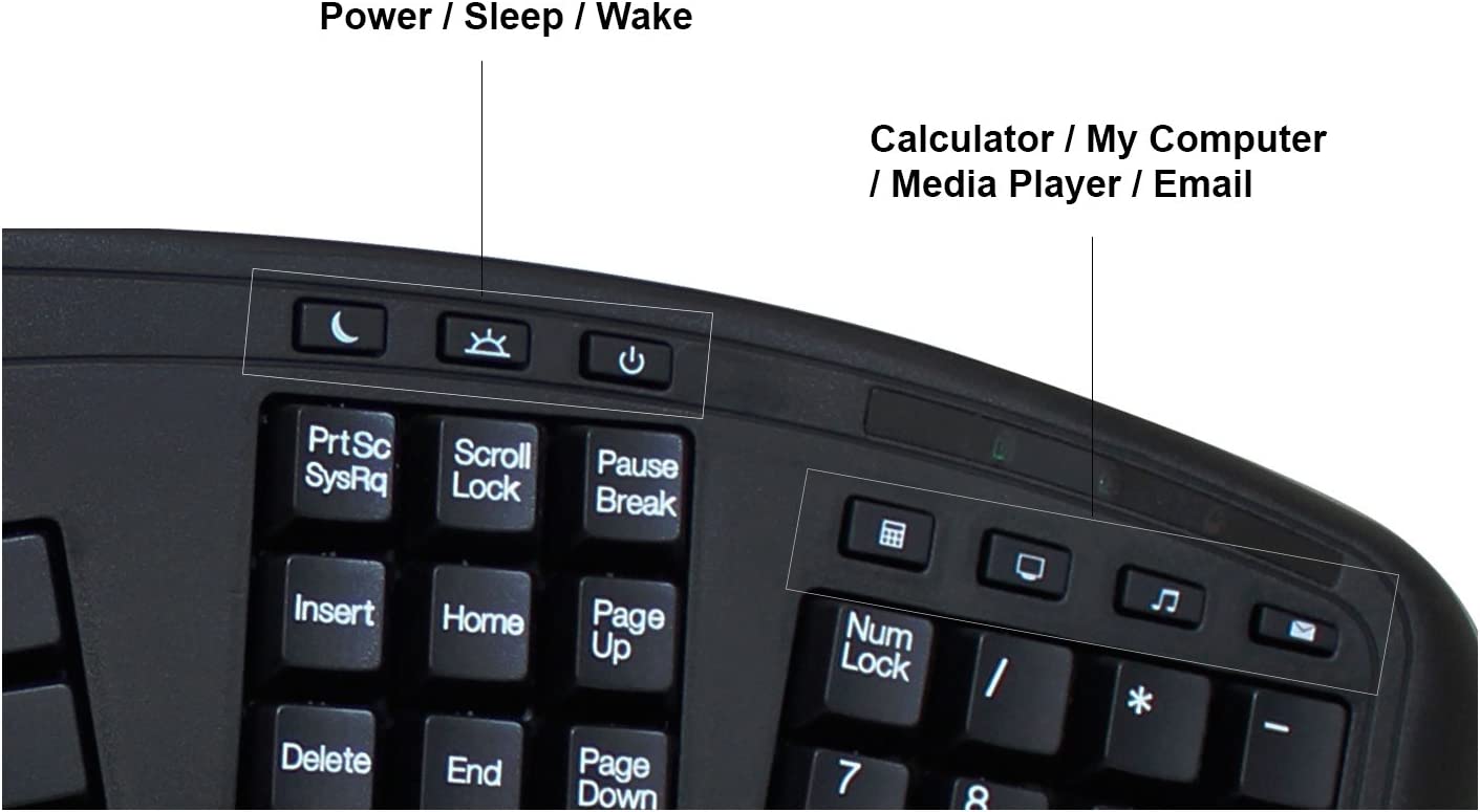 Adesso AKB-450UB - Ergonomic Keyboard with Built-in Touchpad, Wired, Multimedia Hotkeys, Split Keys Design, Built-in Palm Rest for Comfort - Compatible for PC &amp; Windows XP/7/8/10 - Dealtargets.com