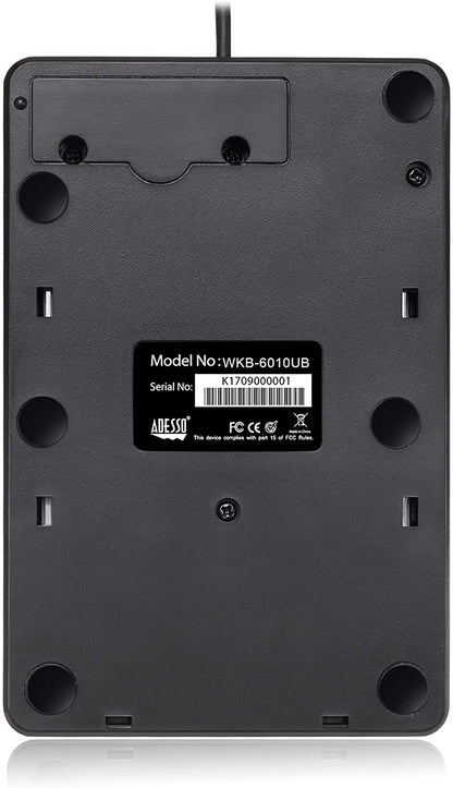 Adesso AKB-601UB USB Spill Resistant 18-Key Numeric Keypad,Black - Dealtargets.com