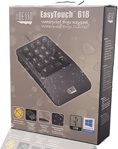Adesso AKB-618UB - Easy Touch Waterproof Ergo Keypad - Dealtargets.com