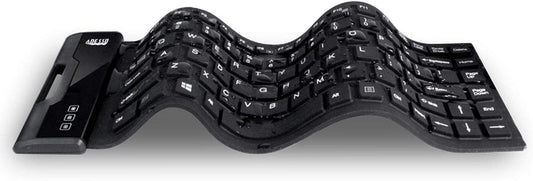 Adesso Antimicrobial Waterproof Flexible USB Keyboard for Windows 8/7/Vista/XP/2000 (AKB-212UB), Black, Mini Size - Dealtargets.com