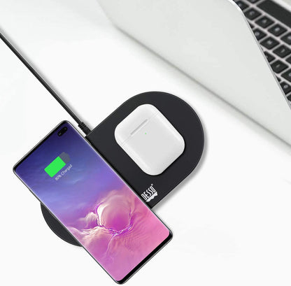 Adesso AUH-1040 15W Max Dual Wireless 2 Coils Qi-Certified Fast Charging Pad - Dealtargets.com