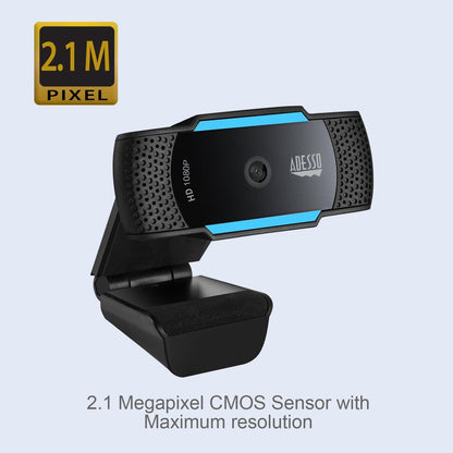 Adesso CyberTrack H5 1080p HD USB Auto Focus Webcam with Built-in Dual Microphone - Dealtargets.com