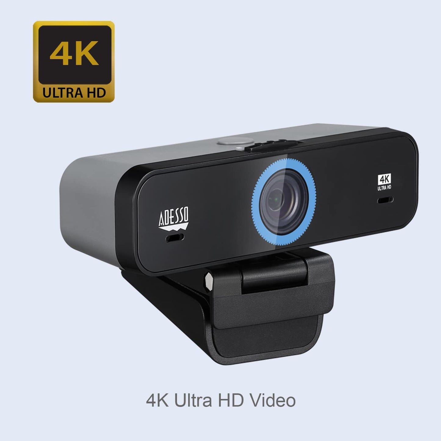 Adesso CyberTrack K4 4K Ultra HD Fixed Focus USB Webcam with Adjustable Field of View Angle, Built-in Dual Microphones, Privacy Audio/Video Switch &amp; Tripod Mount - Dealtargets.com