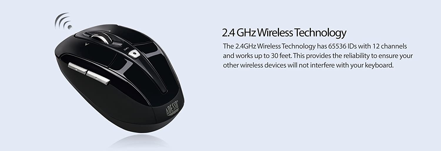 Adesso Ergonomic iMouse S60B - Wireless Optical Mouse - Dealtargets.com