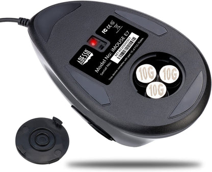 Adesso Imouse E7 - Ergonomic Mouse for Left Hand, with Cable, Programmable Functions, and Adjustable Weight, Black - Dealtargets.com