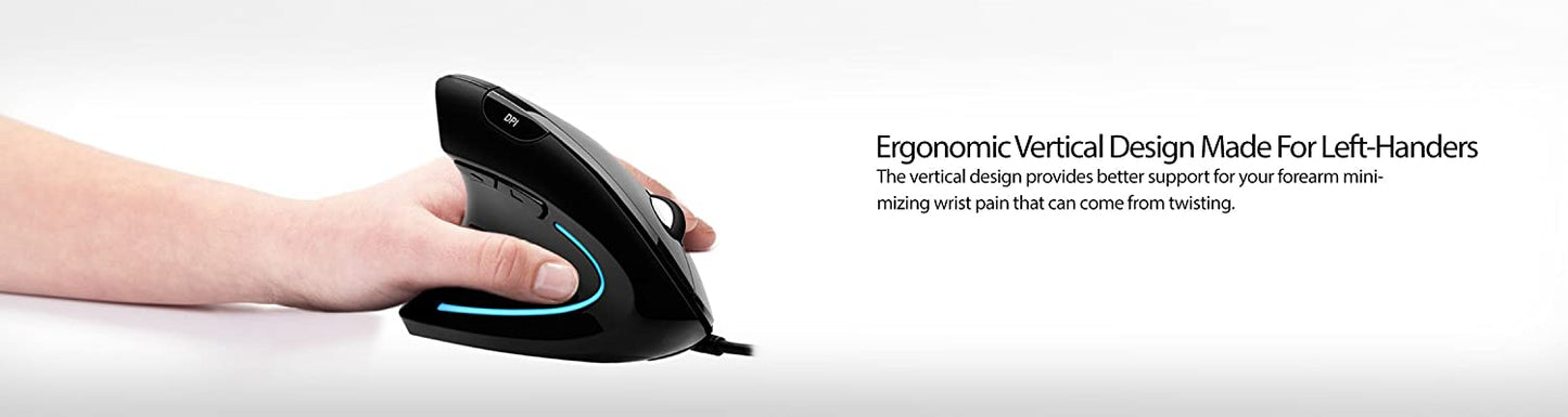 Adesso iMouse E9 Left-Handed Vertical Ergonomic Mouse - Dealtargets.com