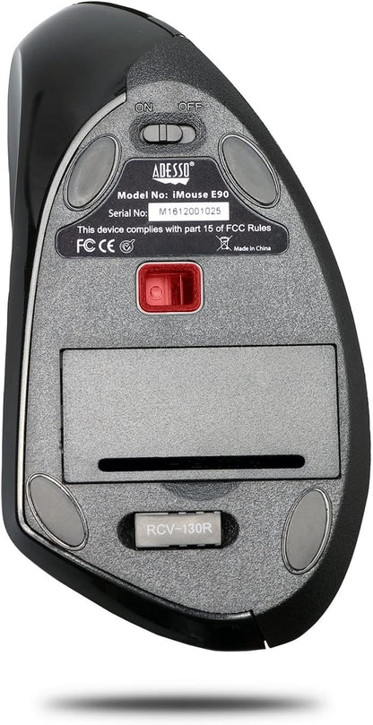 Adesso iMouse E90 - Wireless Left-Handed Vertical Ergonomic Mouse - Dealtargets.com