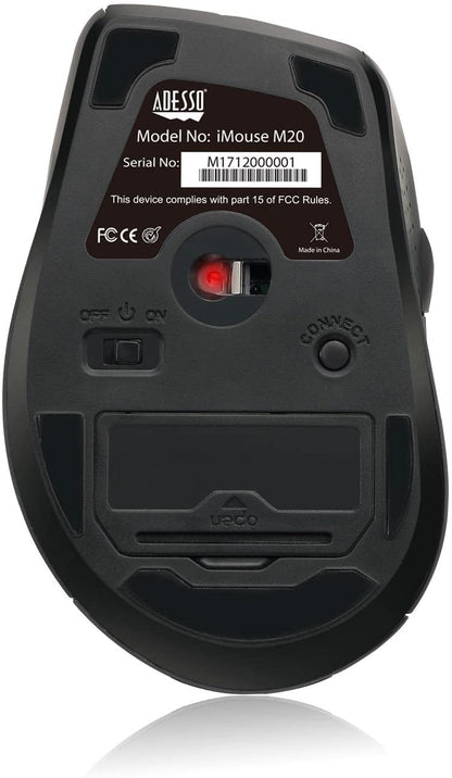 Adesso iMouse M20R – Wireless Ergonomic Optical Mouse, Red - Dealtargets.com