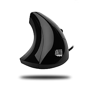 Adesso iMouseE1 - Vertical Ergonomic Illuminated Optical 6-Button USB Mouse - Right Hand Orientation, Black - Dealtargets.com