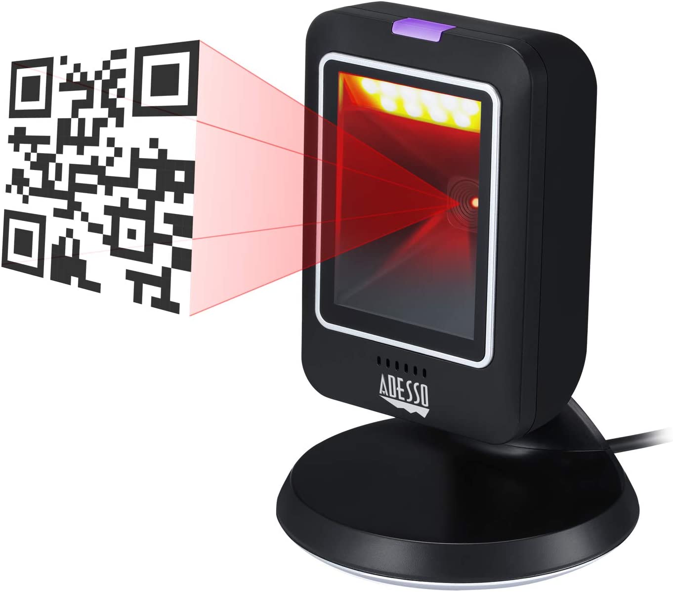 Adesso NuScan 2800U Omnidirectional 2D Desktop Barcode Scanner USB - Dealtargets.com