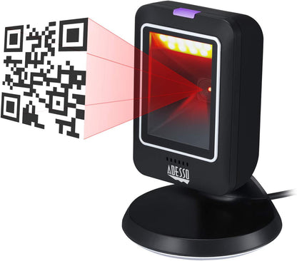 Adesso NuScan 2800U Omnidirectional 2D Desktop Barcode Scanner USB - Dealtargets.com