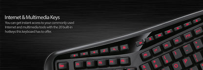 Adesso Tru-Form 150 3-Color Illuminated Ergonomic Keyboard AKB-150EB - Dealtargets.com