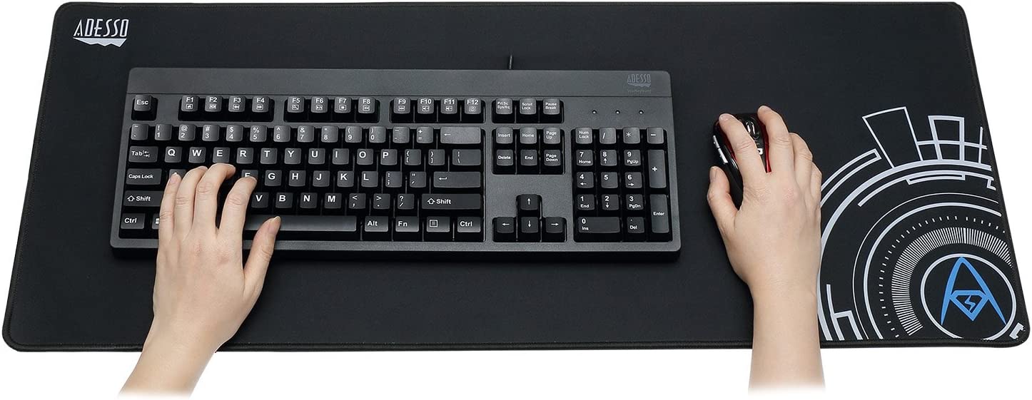 Adesso TRUFORM P104 Extra Large Gaming Mousepad - 32 x 12 Inches Gaming Mouse Pad Soft Cloth Ultra Long Matte with Circular Logo Design for Esports - Dealtargets.com