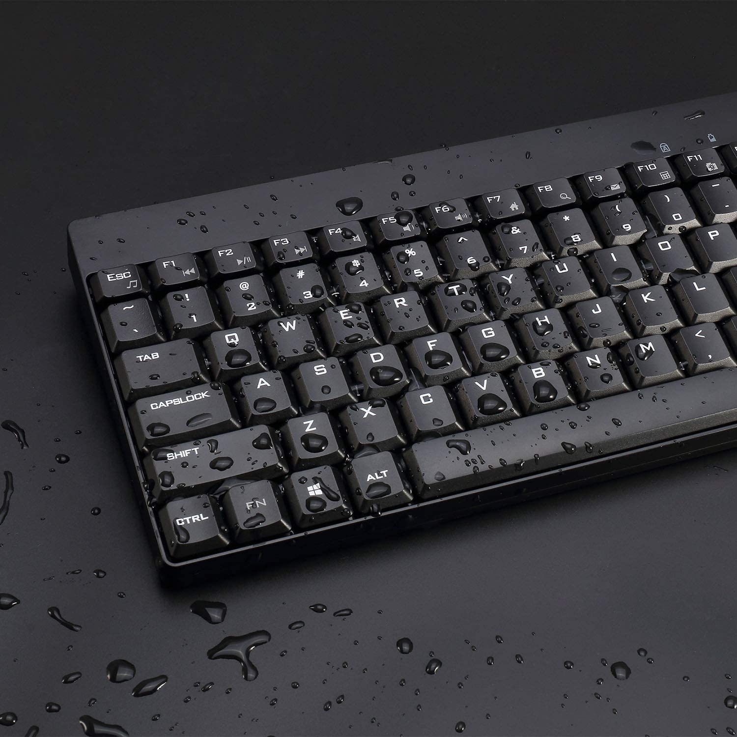 Adesso WKB-1100CB Natural Ergonomic Wireless Spill Resistant Mini Keyboard &amp; Mouse Combo - Dealtargets.com