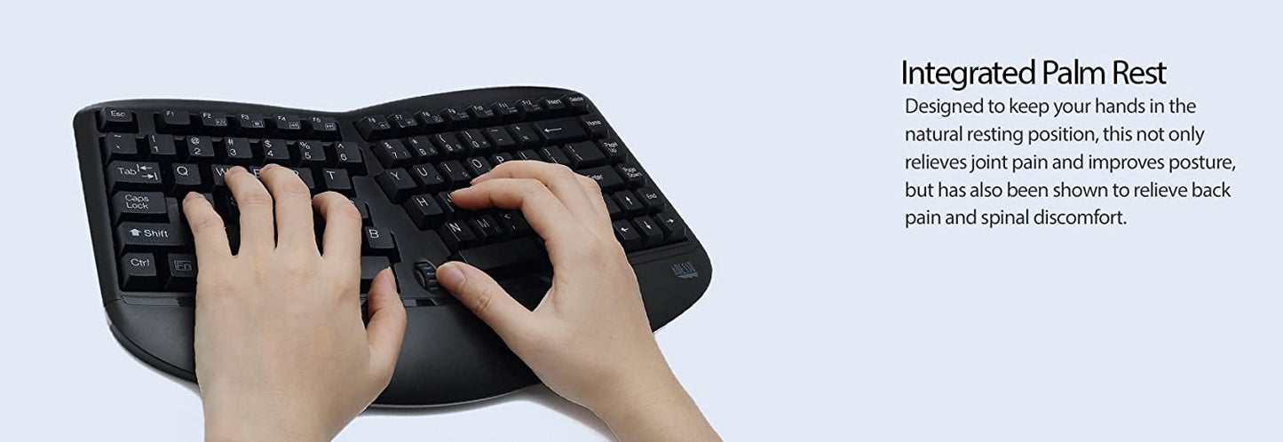 Adesso WKB-1150CB Easytouch Desktop Multimedia Keyboard and Mouse Combo-Wireless Wave Combo -Curved Comfort, Black - Dealtargets.com