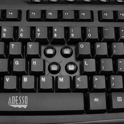 Adesso WKB-1330CB - Wireless Keyboard and Mouse Combo, Desktop Keyboard, Ambidextrous Mouse, Multimedia Hotkeys, Long Battery Life with USB Nano Receiver for Desktop/PC/Windows XP/7/8/10,Black - Dealtargets.com