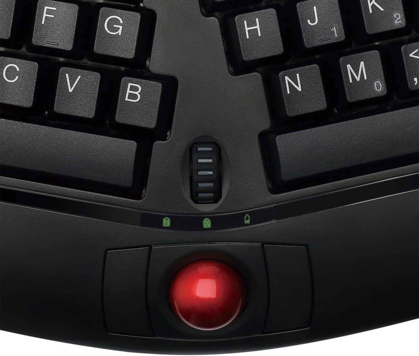 Adesso WKB-3150UB - Wireless Ergonomic Keyboard with Built-in Removable Trackball and Scroll Wheel, Split Key, Long Battery Life, Small and Portable -Compatible for Laptop/Desktop/PC/Windows XP/7/8/10 - Dealtargets.com