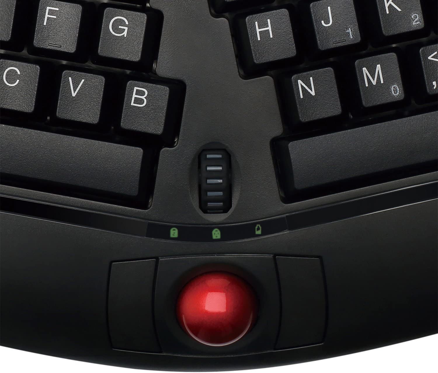 Adesso WKB-3150UB - Wireless Ergonomic Keyboard with Built-in Removable Trackball and Scroll Wheel, Split Key, Long Battery Life, Small and Portable -Compatible for Laptop/Desktop/PC/Windows XP/7/8/10 - Dealtargets.com