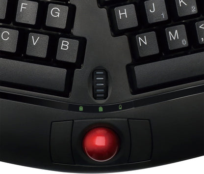 Adesso WKB-3150UB - Wireless Ergonomic Keyboard with Built-in Removable Trackball and Scroll Wheel, Split Key, Long Battery Life, Small and Portable -Compatible for Laptop/Desktop/PC/Windows XP/7/8/10 - Dealtargets.com