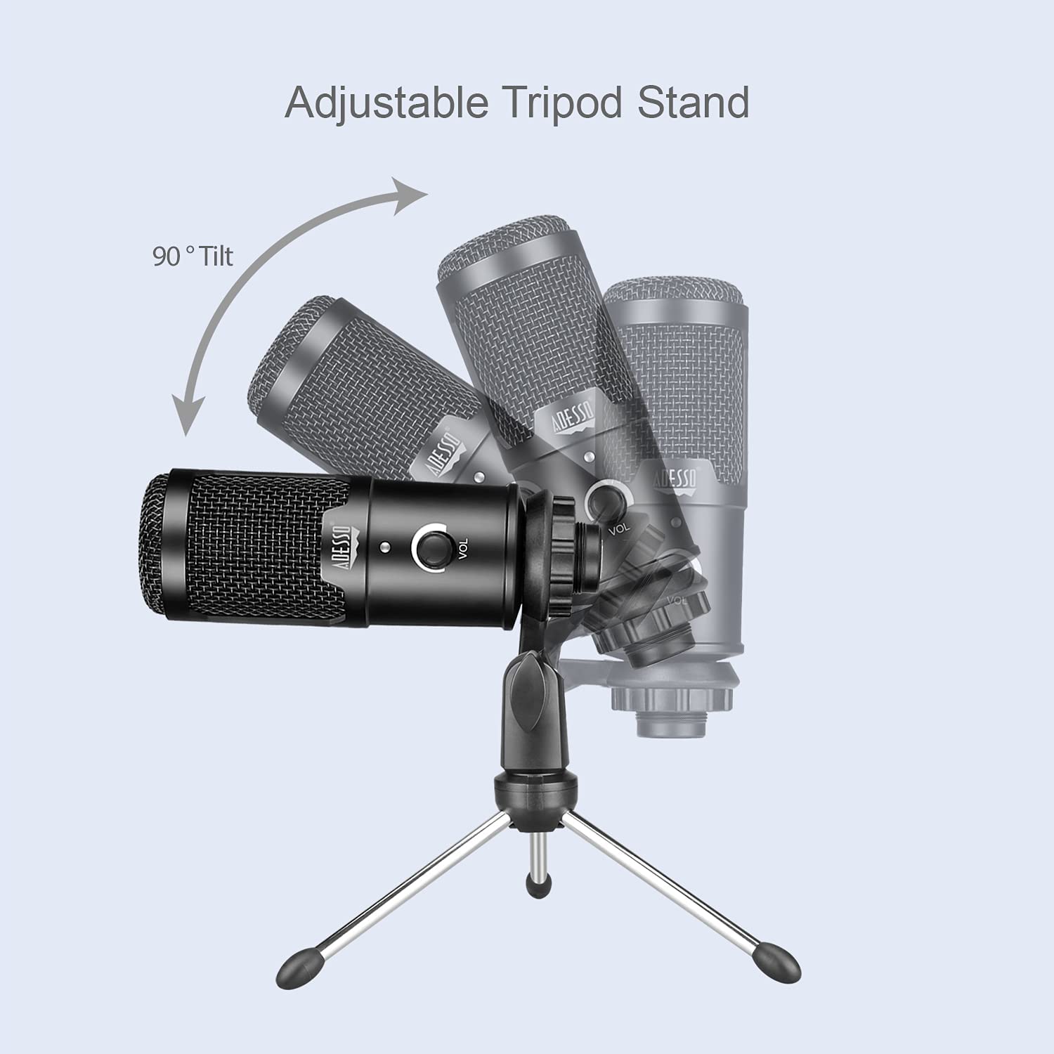 Adesso Xtream M4 Cardioid USB Microphone with Stand for Recording, Streaming and Meetings - Dealtargets.com