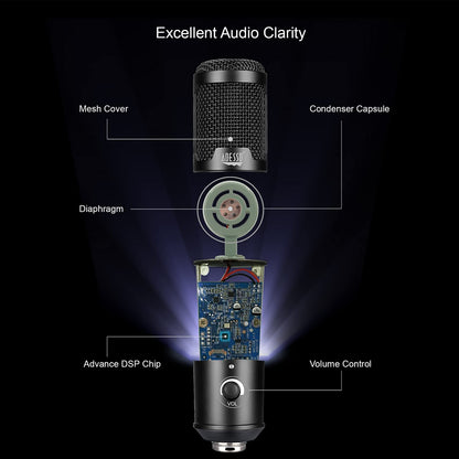 Adesso Xtream M4 Cardioid USB Microphone with Stand for Recording, Streaming and Meetings - Dealtargets.com