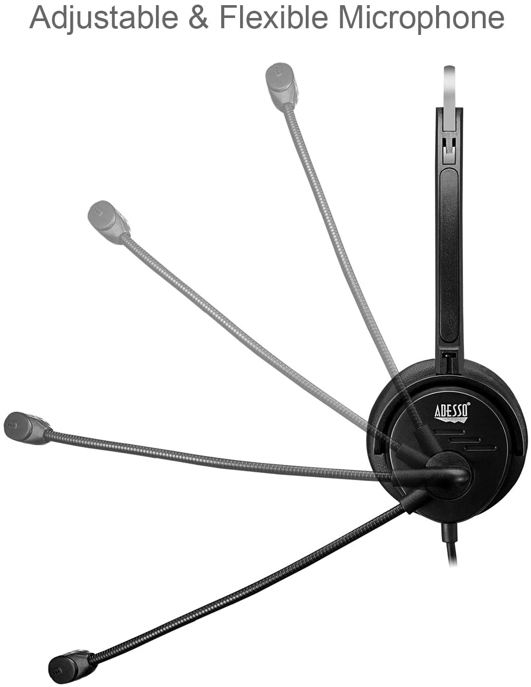 Adesso Xtream P1 Single-Sided USB Wired Headset with Adjustable Noise Canceling Microphone - Dealtargets.com