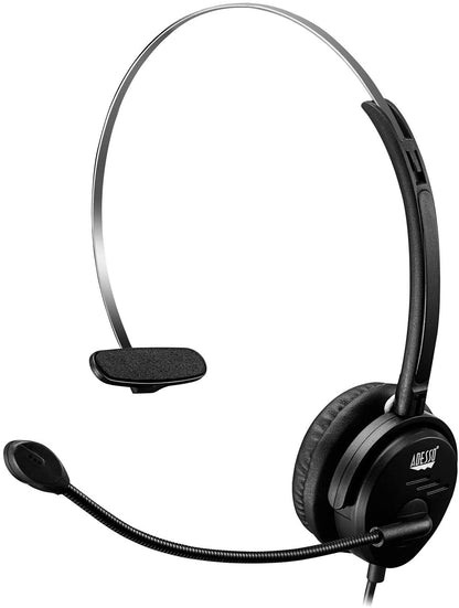 Adesso Xtream P1 Single-Sided USB Wired Headset with Adjustable Noise Canceling Microphone - Dealtargets.com
