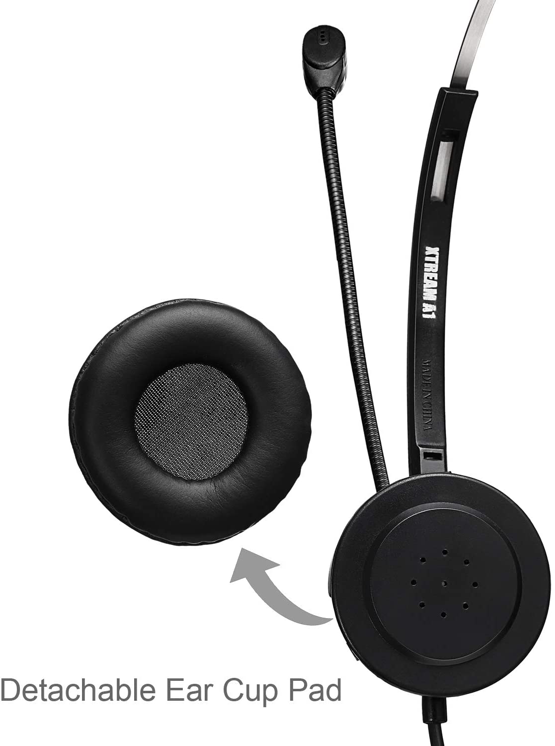 Adesso Xtream P1 Single-Sided USB Wired Headset with Adjustable Noise Canceling Microphone - Dealtargets.com
