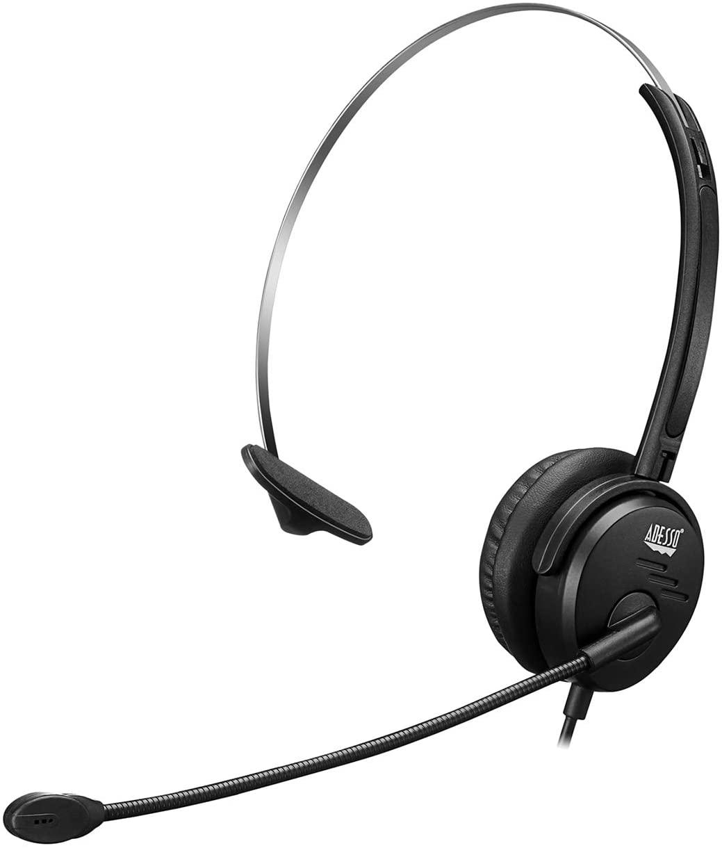 Adesso Xtream P1 Single-Sided USB Wired Headset with Adjustable Noise Canceling Microphone - Dealtargets.com