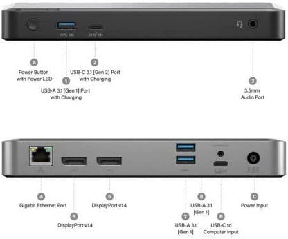 ALOGIC (8 in 1) MX2 USB-C Dual Display 4K@60Hz DisplayPort Alt. Mode Docking Station – with 65W Power Delivery - Dealtargets.com