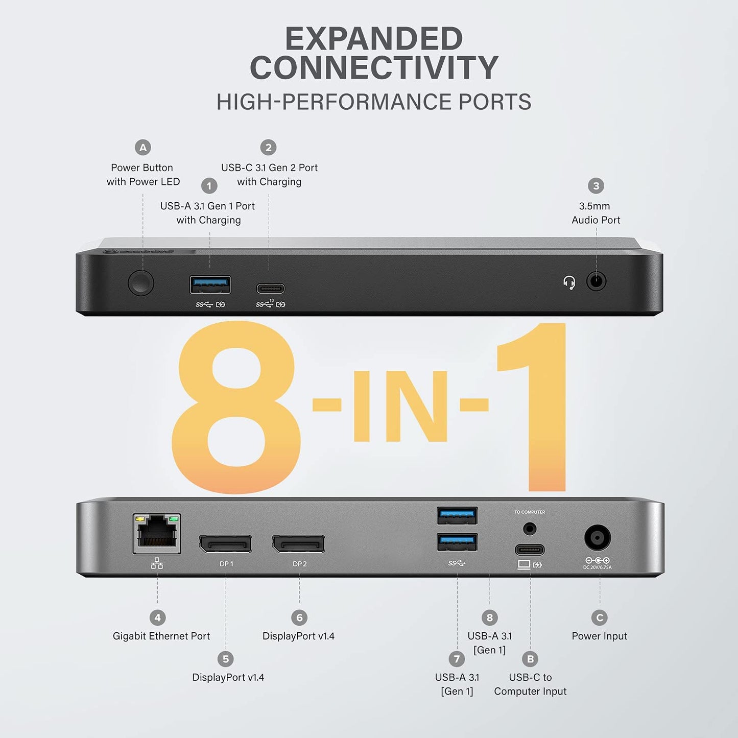 ALOGIC Dual 4K Display Universal Docking Station DX2 with 65W Laptop Compatible with Mac and Windows, 2x4K@60Hz DisplayPort,1xUSB-C 10G (with Fast Charging),3xUSB-A 5G, Audio, Ethernet - Dealtargets.com