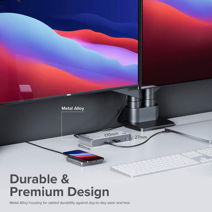 ALOGIC Thunderbolt 3 Dock, Dual DisplayPort 4K@60Hz, USB-C Gen 2 10G, USB-A Gen 2 10G, USB-A 5G, Gigabit Ethernet, Combo Headphone &amp; Mic, 60W Laptop Charging for MacBook Air/Pro, Dell XPS and More - Dealtargets.com