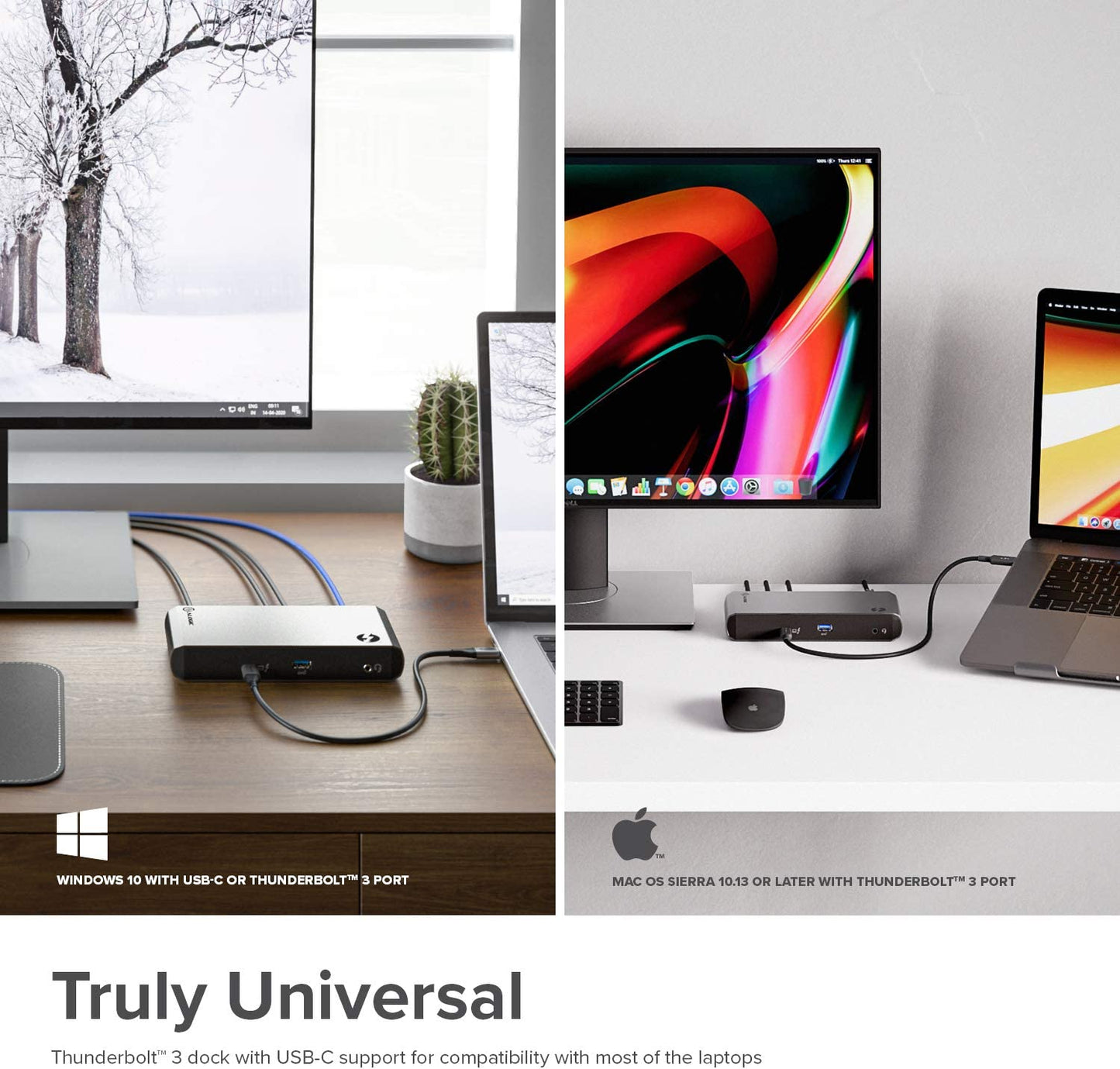 ALOGIC Thunderbolt 3 Dock, Dual DisplayPort 4K@60Hz, USB-C Gen 2 10G, USB-A Gen 2 10G, USB-A 5G, Gigabit Ethernet, Combo Headphone &amp; Mic, 60W Laptop Charging for MacBook Air/Pro, Dell XPS and More - Dealtargets.com