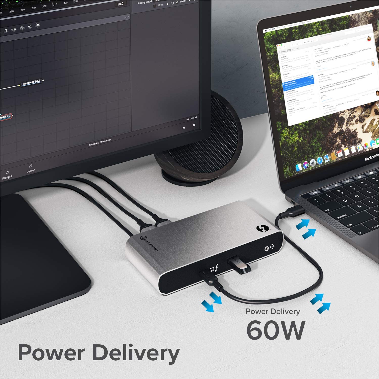ALOGIC Thunderbolt 3 Dock, Dual DisplayPort 4K@60Hz, USB-C Gen 2 10G, USB-A Gen 2 10G, USB-A 5G, Gigabit Ethernet, Combo Headphone &amp; Mic, 60W Laptop Charging for MacBook Air/Pro, Dell XPS and More - Dealtargets.com