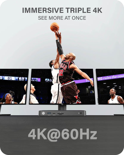 ALOGIC Triple 4K Display Universal Docking Station DX3 with 100W Laptop Charging for Mac and Windows, 3x4K@60Hz DisplayPort,1xUSB-C 10G(Fast Charging), 3xUSB-A 5G, Audio, Ethernet, Card Reader SD 4.0 - Dealtargets.com