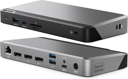 ALOGIC Triple 4K Display Universal Docking Station DX3 with 100W Laptop Charging for Mac and Windows, 3x4K@60Hz DisplayPort,1xUSB-C 10G(Fast Charging), 3xUSB-A 5G, Audio, Ethernet, Card Reader SD 4.0 - Dealtargets.com