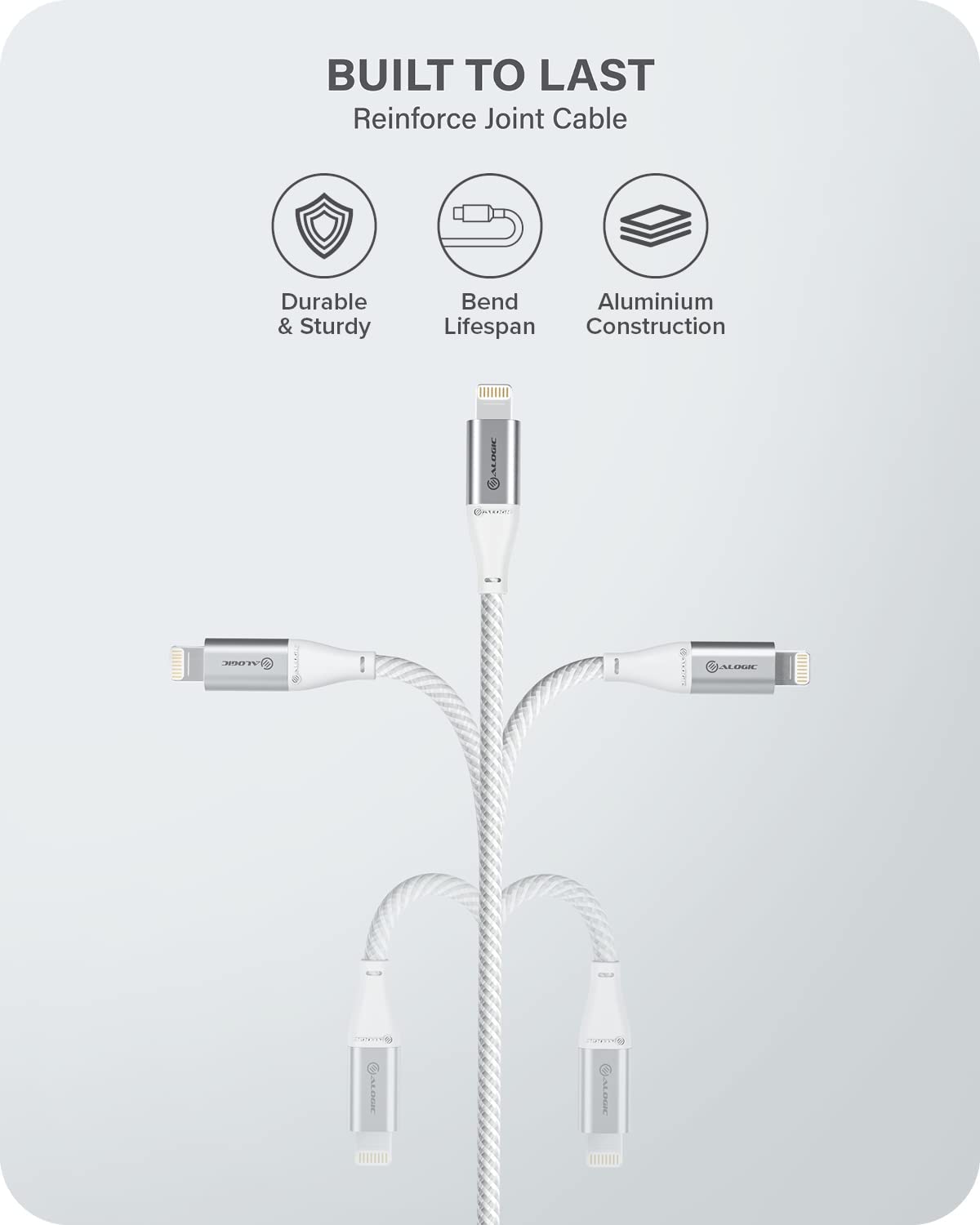 Alogic ULA8P1.5-SLV 1.5 m Super Ultra USB-A to Lightning Cable Silver - Dealtargets.com