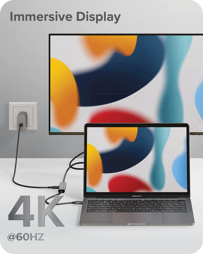ALOGIC Ultra USB-C to HDMI Cable, 4K External Display, 100W Power Delivery, Premium Quality, Nylon Braided Cable with Metal housing, Compatible with Windows, Mac, and Chromebook. 1.0 Meters - Dealtargets.com