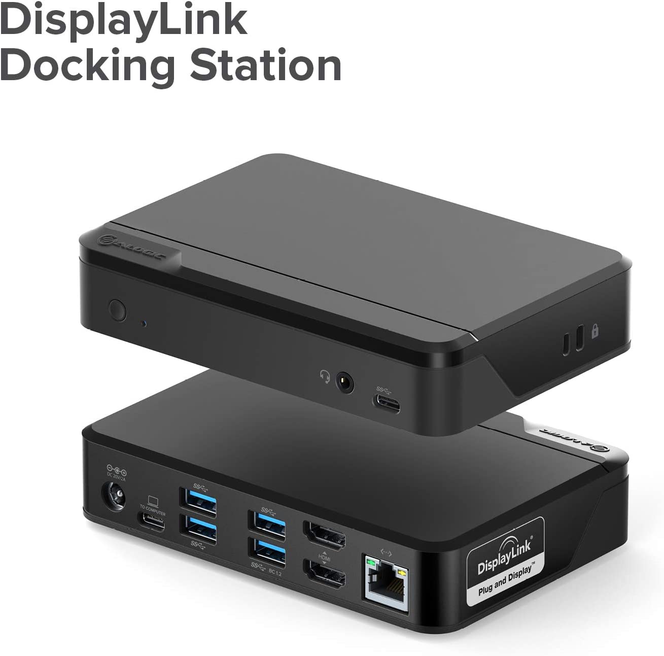 ALOGIC Universal Twin HD Docking Station, USB-C &amp; USB-A Compatible - Dual Display 1080p@60Hz, 2x HDMI, 1 x USB-C 3.1(5G), 4 x USB-A 3.0(5G), 1 x Audio, 1 x Gigabit Ethernet Lock slot– DUTHD - Dealtargets.com