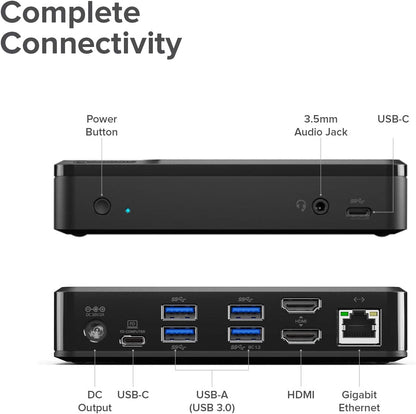 ALOGIC Universal Twin HD Docking Station, USB-C &amp; USB-A Compatible - Dual Display 1080p@60Hz, 2x HDMI, 1 x USB-C 3.1(5G), 4 x USB-A 3.0(5G), 1 x Audio, 1 x Gigabit Ethernet Lock slot– DUTHD - Dealtargets.com