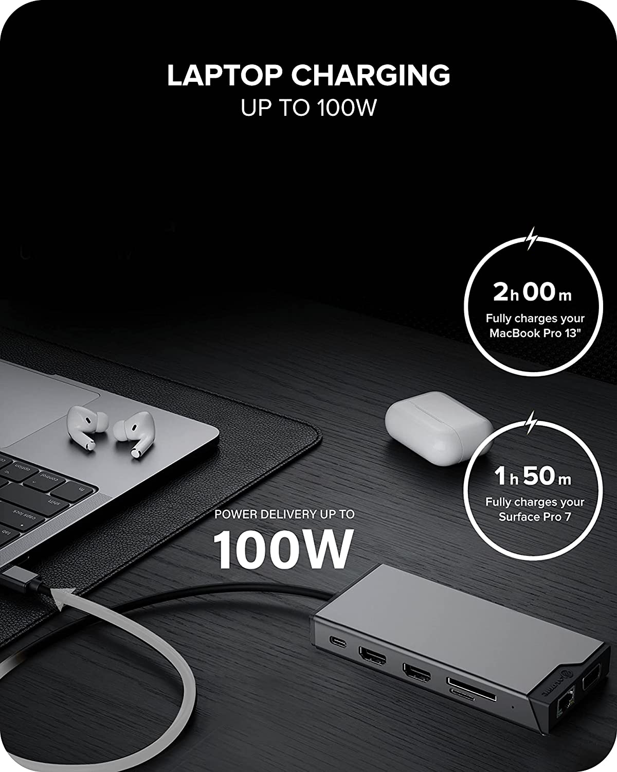 ALOGIC USB-C 12-in-1 Mini Docking Station, Triple Display, 2xHDMI, 1xVGA, 100W PD, 2xUSB-C, 3xUSB-A 2.0, 1xUSB-A 3.0, 1x SD/TF Port, RJ45, Plug &amp; Play, MacBook/Surface &amp; other USB-C devices compatible - Dealtargets.com