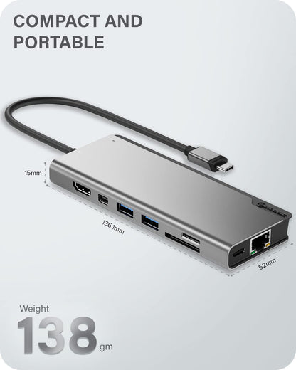 ALOGIC USB-C 4K Dual Display Dock; 100W Power Delivery; 2X USB-A; USB-C; HDMI; Mini DisplayPort; Ethernet; SD &amp; Micro-SD Card Reader; 8-in-1 Ultra Dock Plus Gen 2. - Dealtargets.com