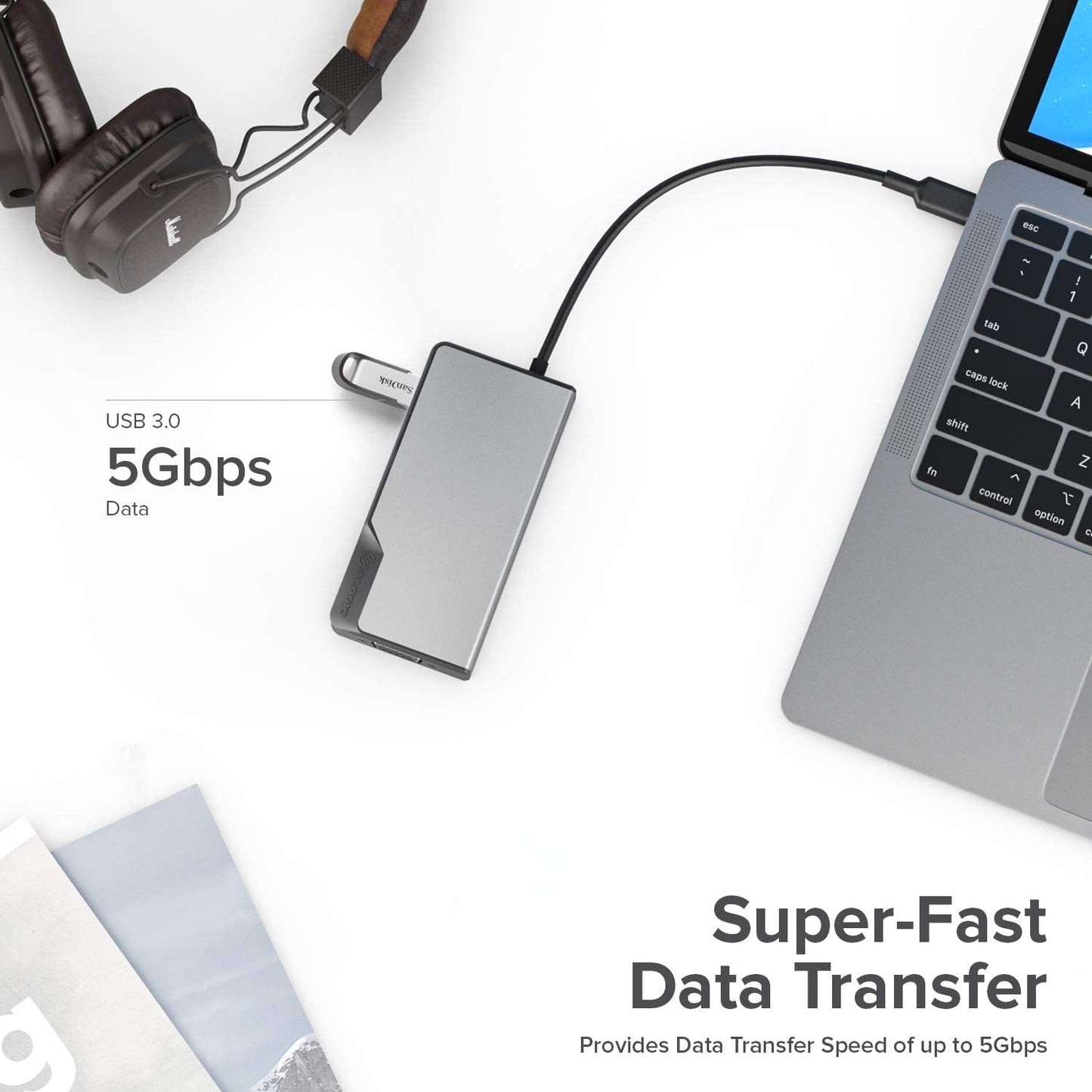 ALOGIC USB-C Fusion Max Hub, 6-in-1 Type C Adapter, 4K HDMI, VGA, USB A 3.1 with 100W Power Delivery, USB A 3.1, Gigabit Ethernet, Compatible with MacBook Pro/Air and iPad Pro/Air - Dealtargets.com
