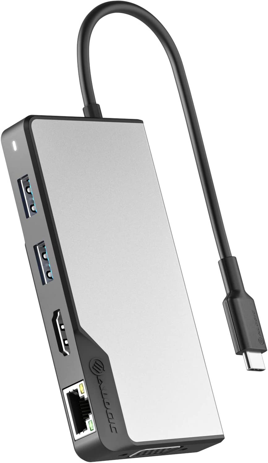 ALOGIC USB-C Fusion Max Hub, 6-in-1 Type C Adapter, 4K HDMI, VGA, USB A 3.1 with 100W Power Delivery, USB A 3.1, Gigabit Ethernet, Compatible with MacBook Pro/Air and iPad Pro/Air - Dealtargets.com