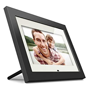 Aluratek 10" Digital Photo Frame with Matte and 4GB Built-in Memory, USB/SD/SDHC Supported, Built-in Clock &amp; Calendar, Easy Setup 10" Black + White Matting - Dealtargets.com