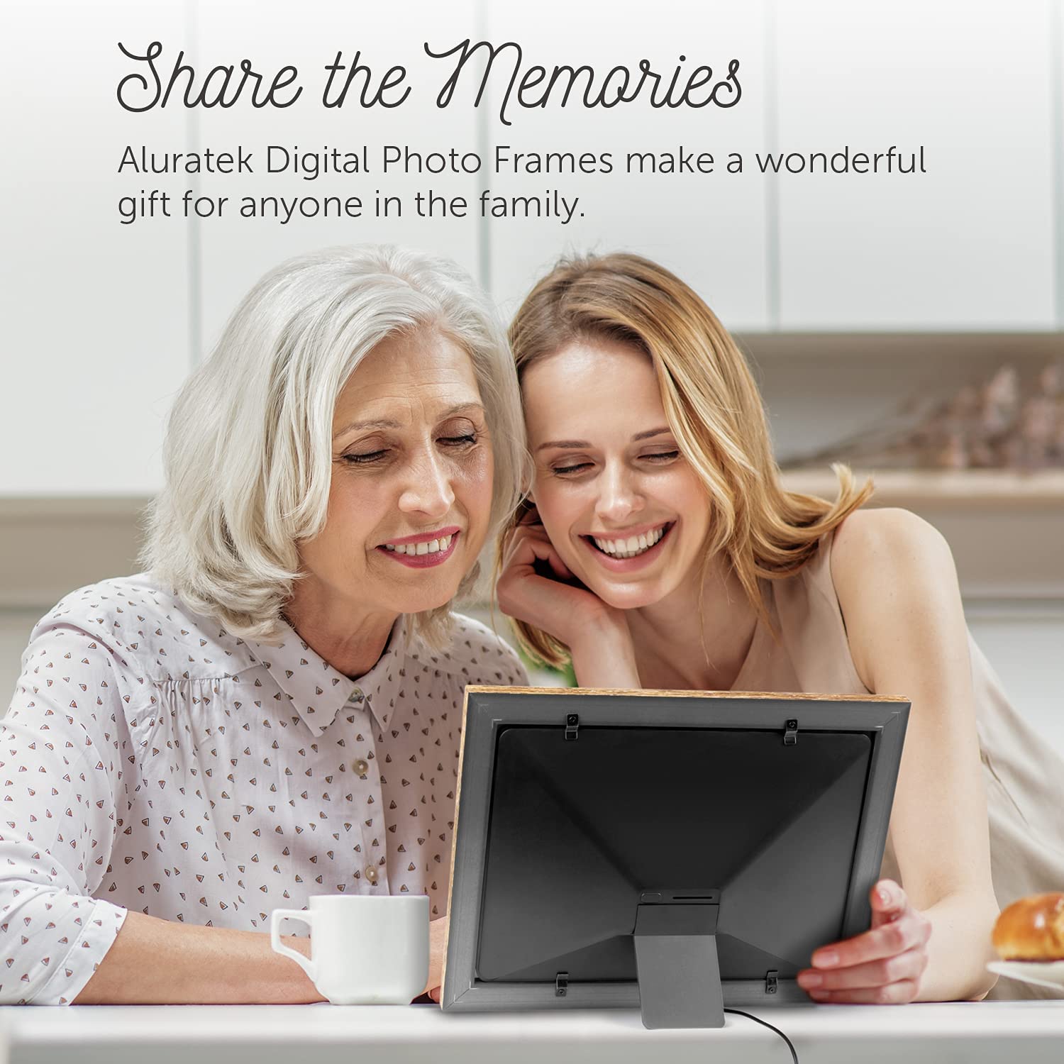 Aluratek 10" WiFi Distressed Wood Digital Photo Frame with Touchscreen and 16GB Built-in Memory, USB/SD/SDHC Supported, Built-in Clock &amp; Calendar 10" Distressed Wood Wifi - Dealtargets.com