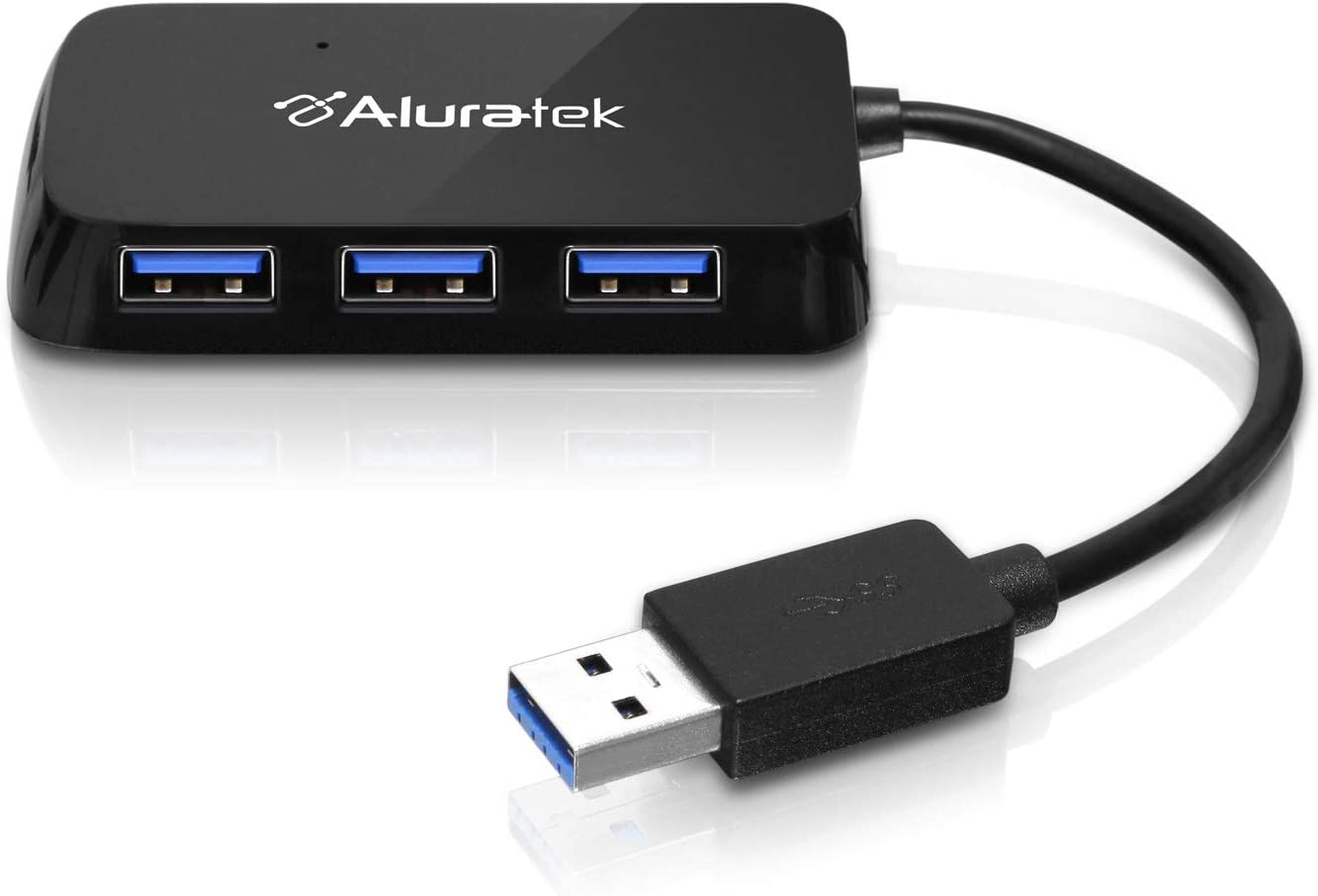 Aluratek 4-Port USB 3.0 SuperSpeed Hub with Attached Cable (AUH2304F ...