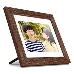 Aluratek 8” Distressed Wood Digital Photo Frame, Auto Slideshow, USB/SD/SDHC Supported, Built-in Clock &amp; Calendar, Easy Setup 8" Wood Border Non-Wifi - Dealtargets.com