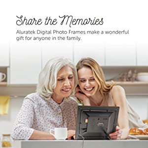 Aluratek 8” Distressed Wood Digital Photo Frame, Auto Slideshow, USB/SD/SDHC Supported, Built-in Clock &amp; Calendar, Easy Setup 8" Wood Border Non-Wifi - Dealtargets.com