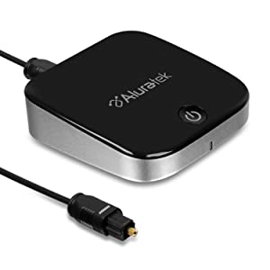 Aluratek Bluetooth Optical Audio Receiver and Transmitter, Dual Streaming Support, Transmits Up to 33 Feet Away, Up to 15 Hours on a Full Charge ABC02F - Dealtargets.com